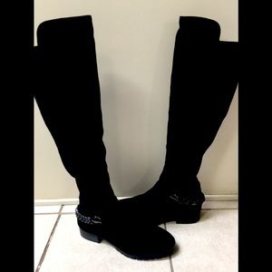 Karl Lagerfeld Paris Black Suede Boots
